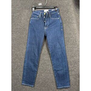 Frame Le Original Crop Jeans Womens 24 Blue Dark Wash Stretch Denim Mid Rise